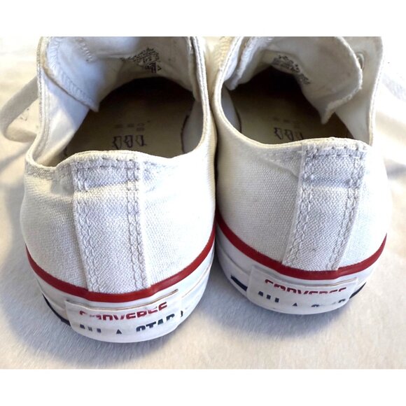 Converse SIZE 7 Women’s Low Top White Canvas Sneakers Lace Up - Picture 7 of 10